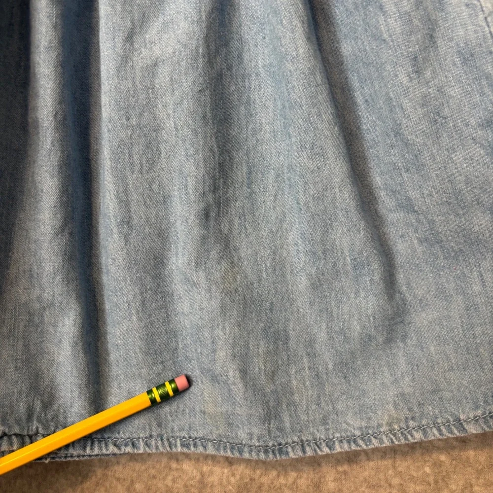 The Children's Place‎ Girls 5/6 Chambray Smocked Dress Blue Denim Short Sleeve
